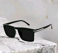 Men Black Rubber Square , UV Protected Iron Man Sunglasses 