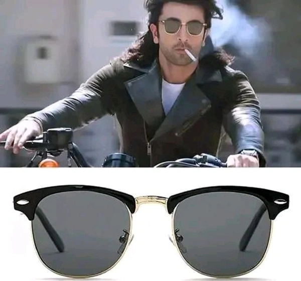 Men Black Metal & Plastic Clubmaster , UV Protected Thug Life Sunglasses 