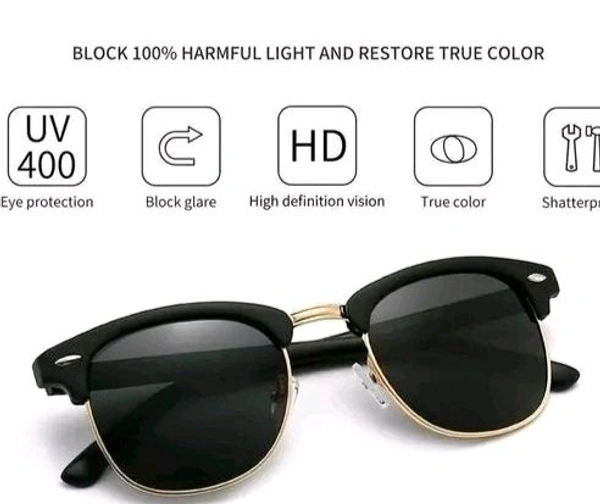 Men Black Metal & Plastic Clubmaster , UV Protected Thug Life Sunglasses 