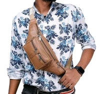 Leather Tan Unisex Waist Bag Travel Pouch Passport Holder Fanny Bag | Travel Friendly (268_Tan)