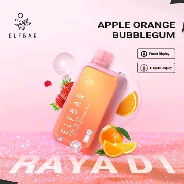 ELFBAR DISPOSABLE VAPING|APPLE ORANGE BUBBLEGUM