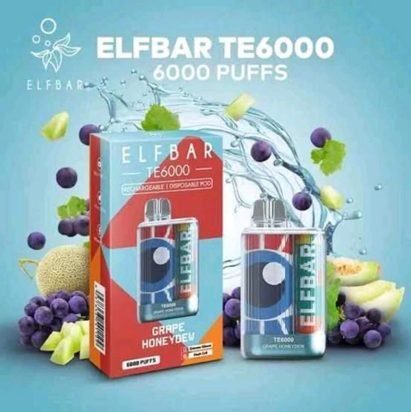 ELFBAR TE6000 (UAE)ORIGINAL|GRAPE HONEYDEW