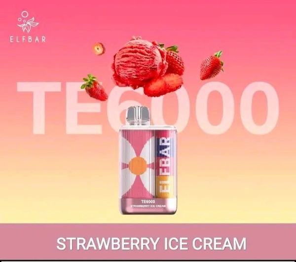 ELFBAR TE6000 (UAE)ORIGINAL|STRAWBERRY ICE CREAM