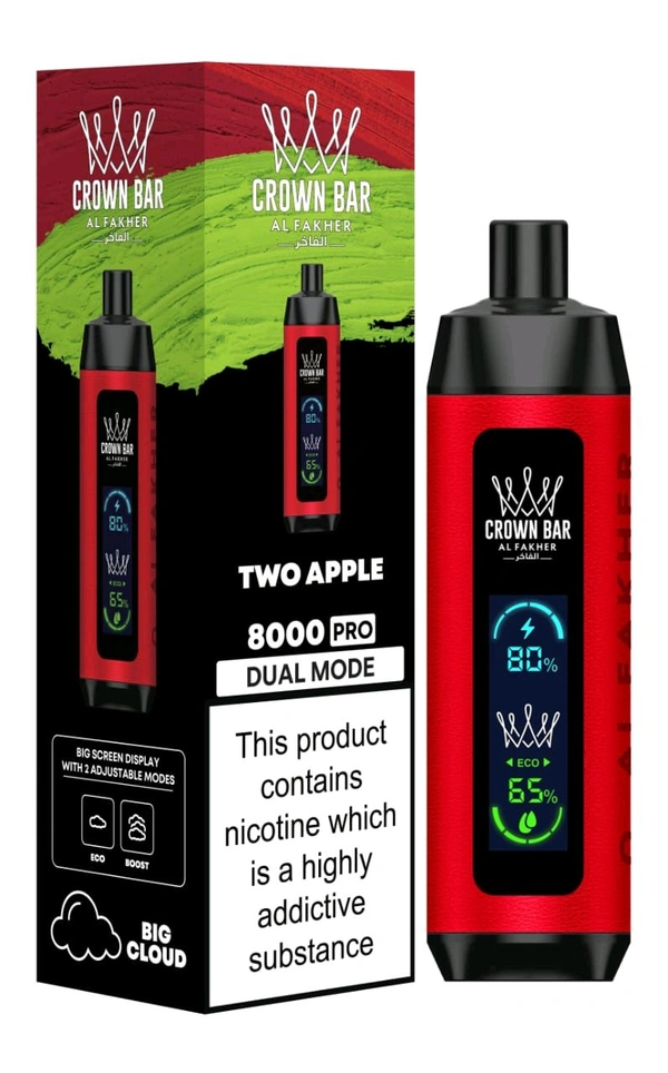 Al Fakher Crown Bar 8000 Pro - TWO APPLE 