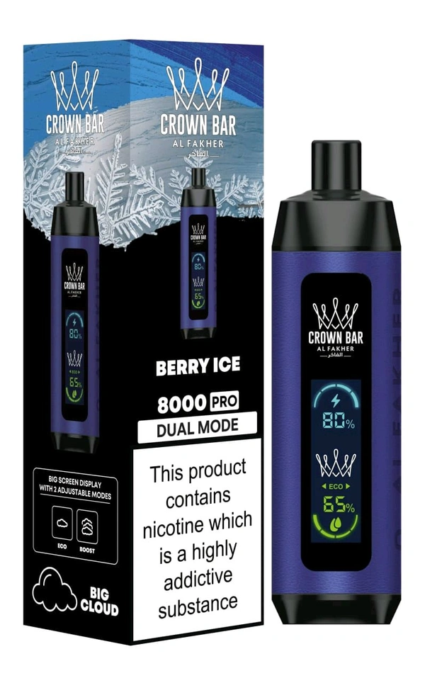 Al Fakher Crown Bar 8000 Pro - berry ice