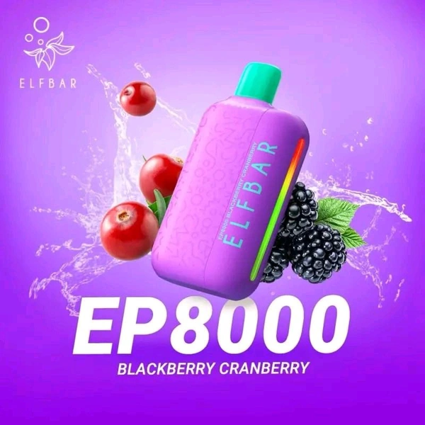 ELFBAR EP8000 PUFF l  ⁠BLACKBERRY CRANBERRY