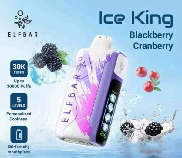 ELFBAR ICE KING 30000 PUFF - BLACKBERRY CRANBERRY