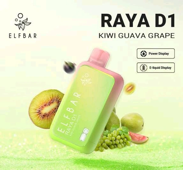 ELFBAR RAYA D1 13000 puff
 - Kiwi Guava Grape