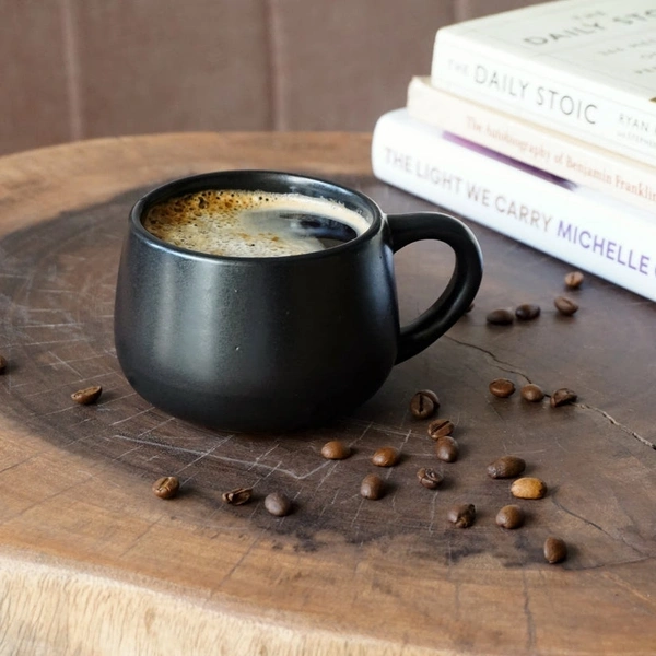 Black Coffee Mug (Single)  - Black, 200ml