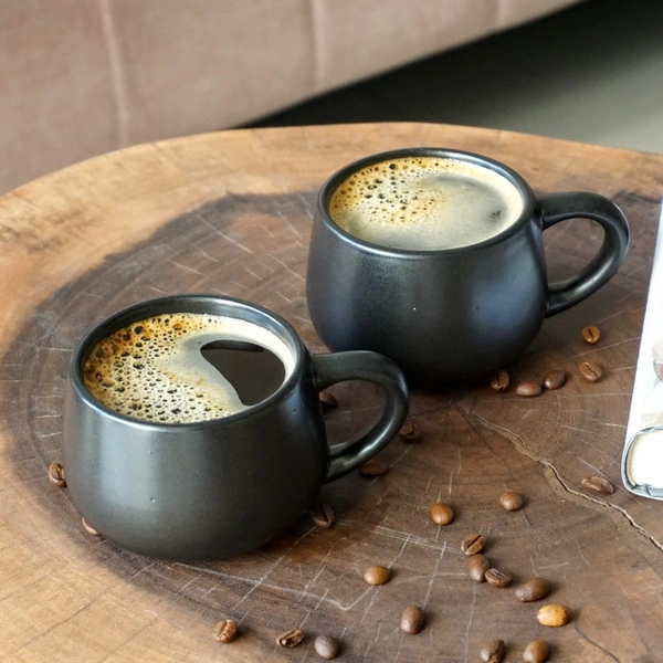 Black Coffee Mug (Single)  - Black, 200ml