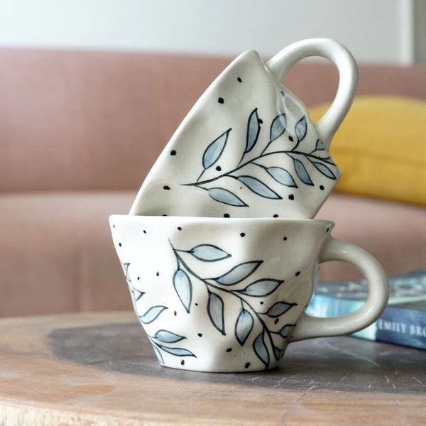 Petal Mug (Single) - White, 200 ML