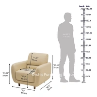Recorn 3+1+1 Seater Sofa slim handle