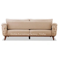 Recorn Luxury 3 seater sofa Wooden Pillow handle