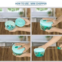 Indo Glow 3 Blades Handy Chopper and Slicer Used Widely for chopping and Slicing (450 ML / 1 Pc)