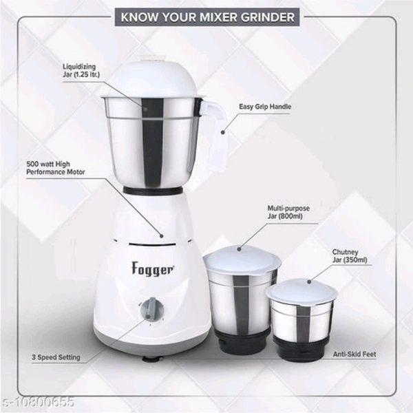 Hurricane Mixer Grinder - 1feet, grey