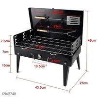 BestFair Barbeque Grill (foldable Barbeque Grill)  - 43-27-46 cm (L*W*H) , black