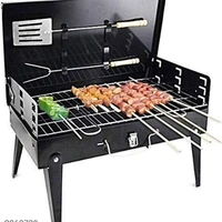 BestFair Barbeque Grill (foldable Barbeque Grill)  - 43-27-46 cm (L*W*H) , black