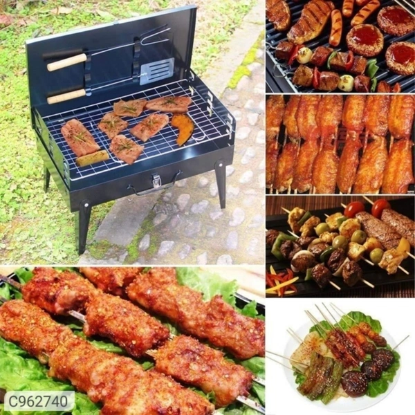 BestFair Barbeque Grill (foldable Barbeque Grill)  - 43-27-46 cm (L*W*H) , black
