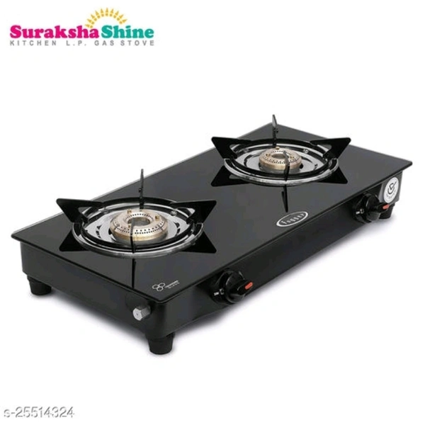 Burner Lpg Gas Stove - black, free size