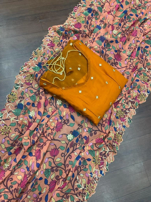 Maxi Gown with digital Embroidery Dupatta - XXL