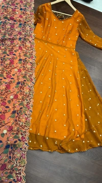 Maxi Gown with digital Embroidery Dupatta - XXL