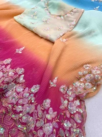 Most Trending Bollywood Celebrity Crushed Sequence Work Saree