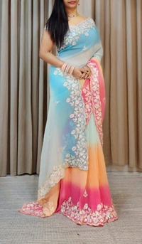 Most Trending Bollywood Celebrity Crushed Sequence Work Saree