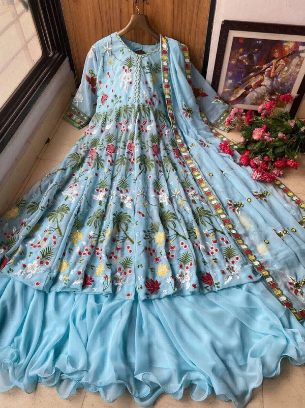 NEW DESIGNER INDO WESTERN LEHENGA GOWN