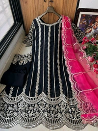 LONG FLAIRED KURTI-PLAZZO SET♥️ - Black