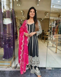 LONG FLAIRED KURTI-PLAZZO SET♥️ - Black