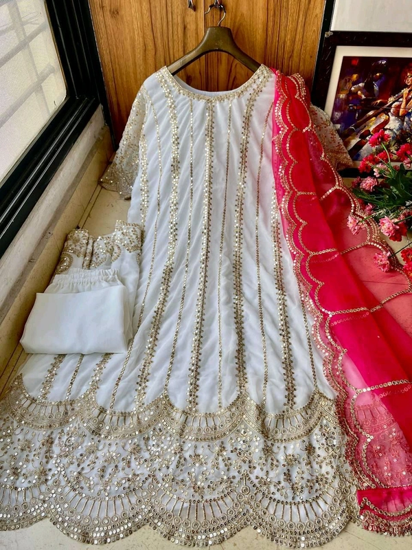 LONG FLAIRED KURTI-PLAZZO SET♥️ - White