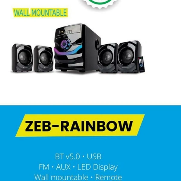 Zebronics 4.1 Rainbow Home Theater  - Black, 4.1 Ht
