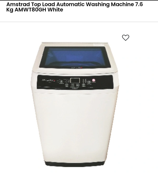 Amstrad 7.6 Kg Top Load Fully Automatic Wm  - Greay, 7.6 Kg