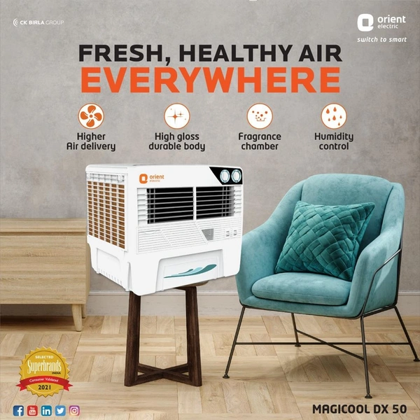 Orient 50 Ltr Windows Air Cooler  - White, 50 Ltr