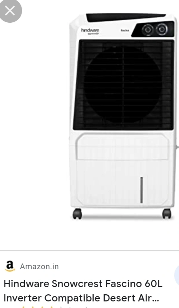 Hindware 60 Ltr Air Cooler  - Black & White, 60 Ltr