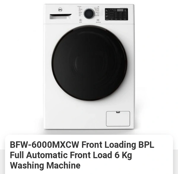 Bpl 6 Kg Front Load Wm Fully Automatic  - White, 6 Kg