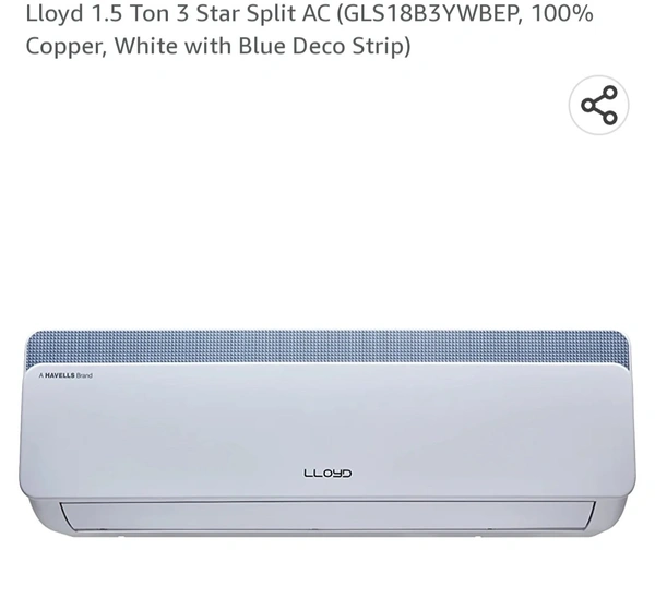 Lloyd 1.5 Ton 3* Non Inverter  - White, 1.5 Ton