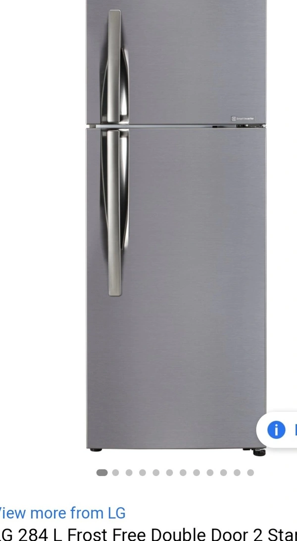 Lg 284 Ltr Double Door Refrigerator With Door Cooling Model - Stainess Steel, 284 Ltr