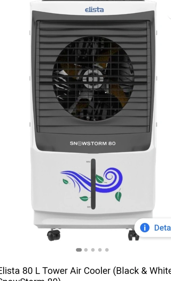 Elista Snowstorm 80 Ltr Desert  Air Cooler - Gray, 80 Ltr
