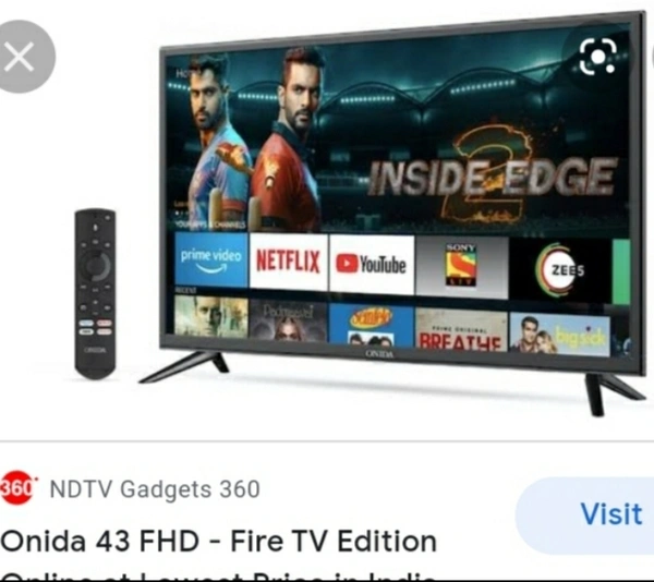 Onida 43" Fhd Fire Android Led - Black, 43"