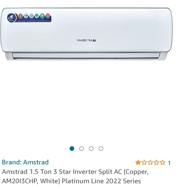 Amstrad 1.5 3* Smart Inverter Ac  - Gray, 1.5 Ton