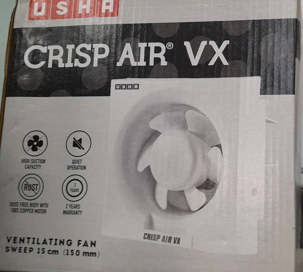 Usha Crisp Air Vx 15 Cm Ventilation Fan  - White, 15 Cm