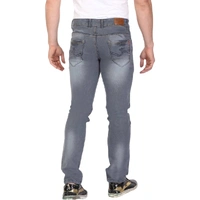 Men's Grey Denim Faded Slim Fit Low-Rise Jeans - Grey, 36