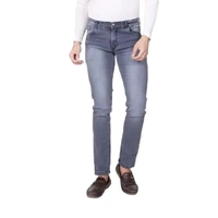 Men's Grey Denim Faded Slim Fit Low-Rise Jeans - Grey, 36