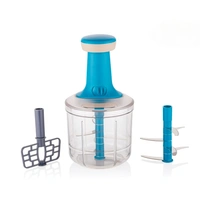 Bizznmax Insta Push Chopper 1200 ml Vegetable Chopper  (1 Stainless steel 6 Blade, 1 Blending Bled) - Multiple