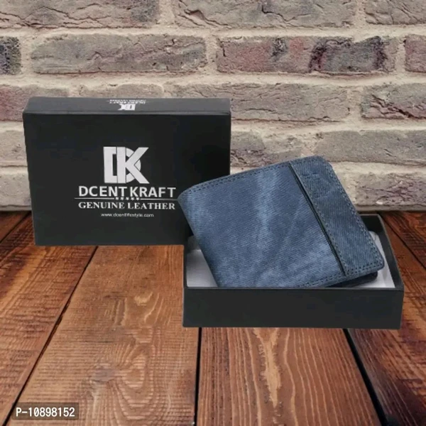 Designer Blue Denim PU Leather Wallet For Men