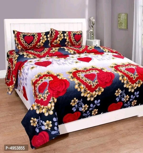 Trendy Attractive Microfiber 1 Bedsheet + 2 Pillowcovers - Multicoloured, Double Size