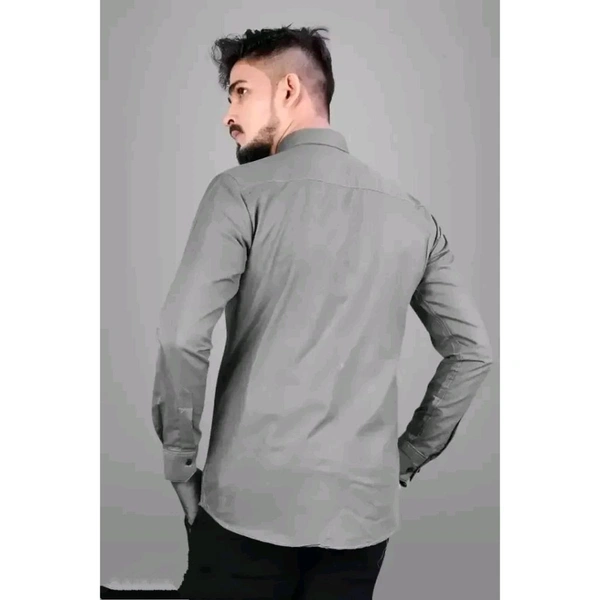 Trendy Cotton Blend Shirt for Men - Gray, M