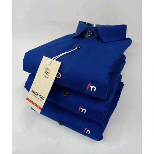 Blue Cotton Solid Casual Shirts For Men - Blue, M