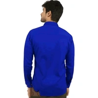 Blue Cotton Solid Casual Shirts For Men - Blue, M